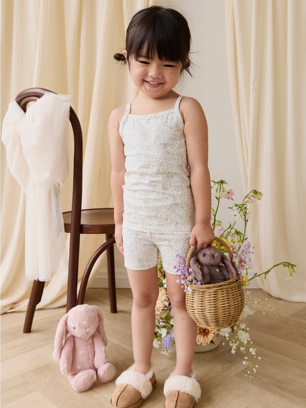 Organic Cotton Jude Singlet Pyjama Set-Cottage Garden